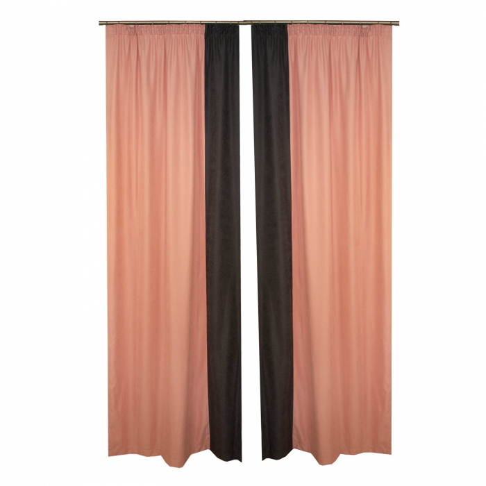 Set draperii roz cu parte gri, 2x120x260 cm [2]