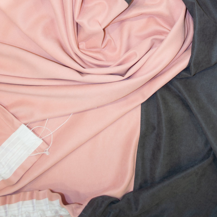Set draperii roz cu parte gri, 2x120x260 cm [3]