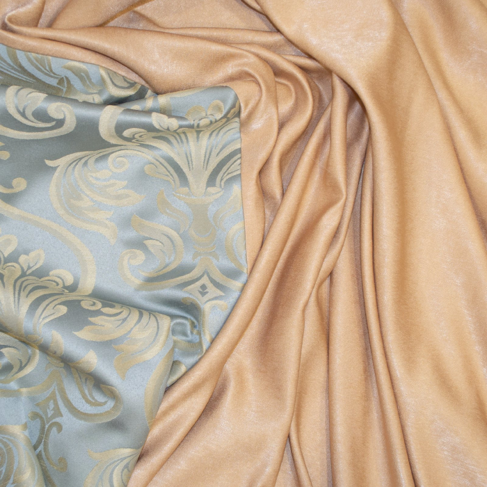Set draperii bej cu model baroc, 2*180x255 cm [2]