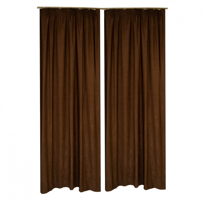 Set draperii soft maro, 2*140x250 cm [2]