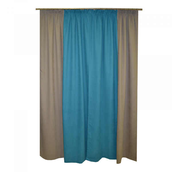 Set draperii Velaria turcoaz-gri, 2x140x260 cm [3]