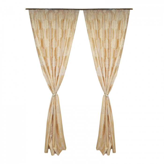 Set draperii tafta baroc ivory, 2x180x245 cm [3]