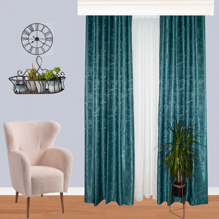 Set draperii Velaria verzi cu capse, 2x150x260 cm [2]