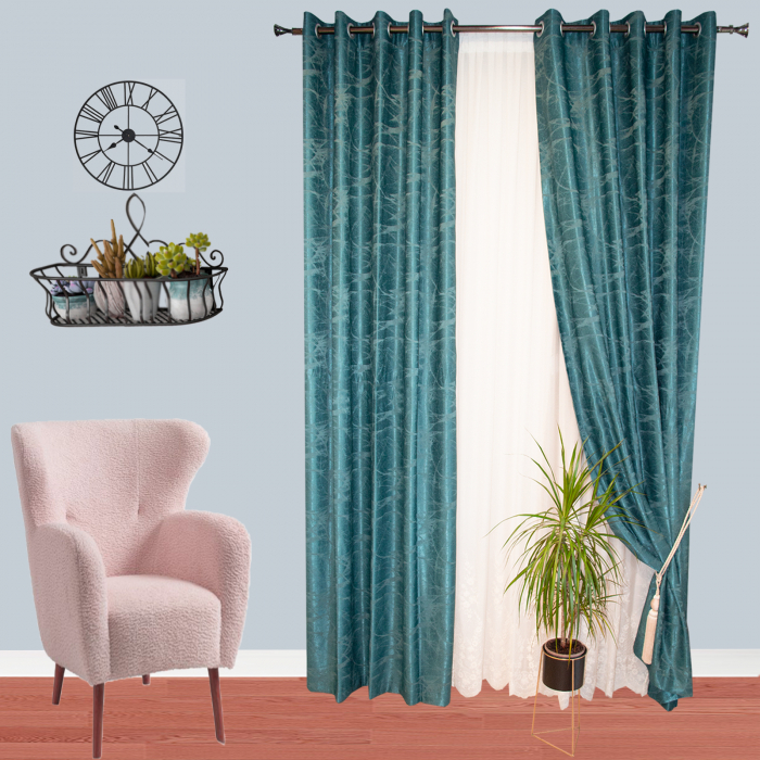 Set draperii Velaria verzi cu capse, 2x150x260 cm [1]