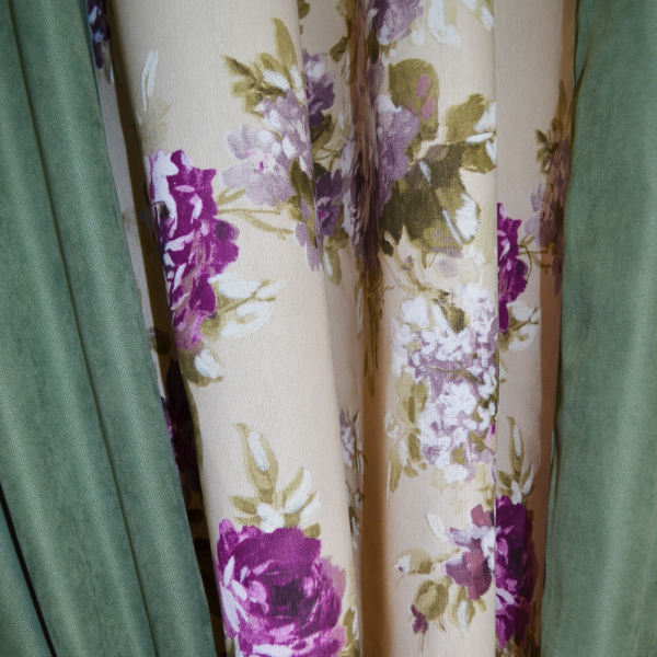 Set draperii Velaria floral mov cu verde, 2x175x245 cm [2]