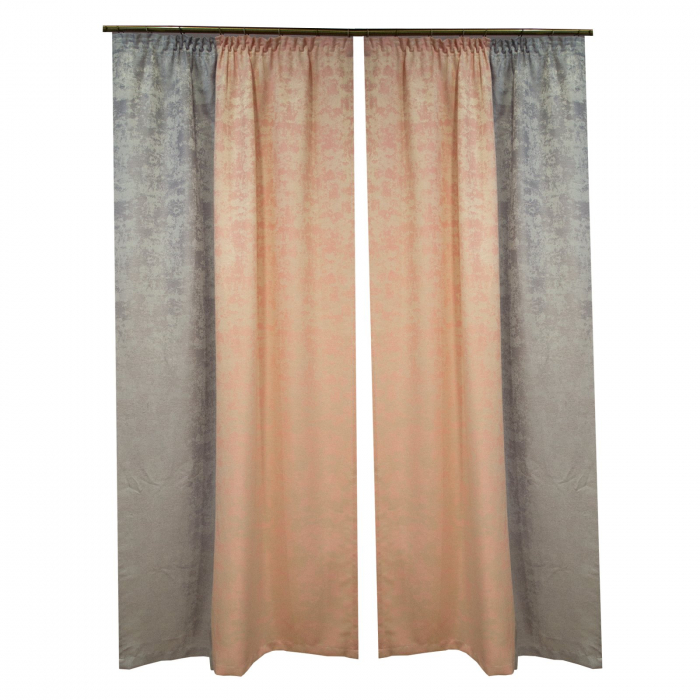 Set draperii Velaria asos gri cu roz, 2x120x235 cm [2]