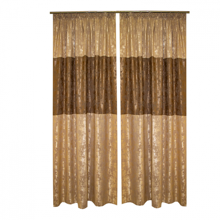 Set draperii Velaria asos cappuccino cu wenge, 2x150x240 cm [2]