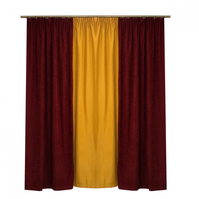 Set draperii Velaria Milas grena cu galben, 2x150x200 cm [2]