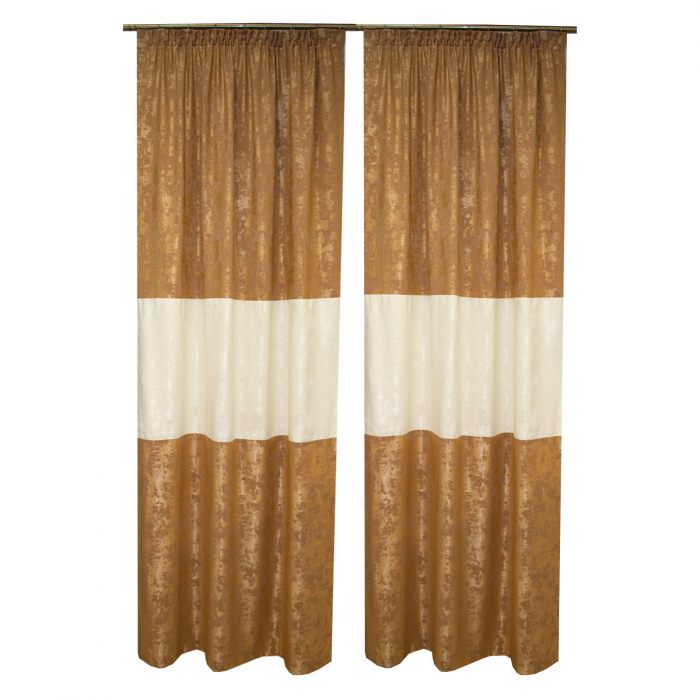Set draperii Velaria asos cappuccino cu parte unt, 2x125x255 cm [2]
