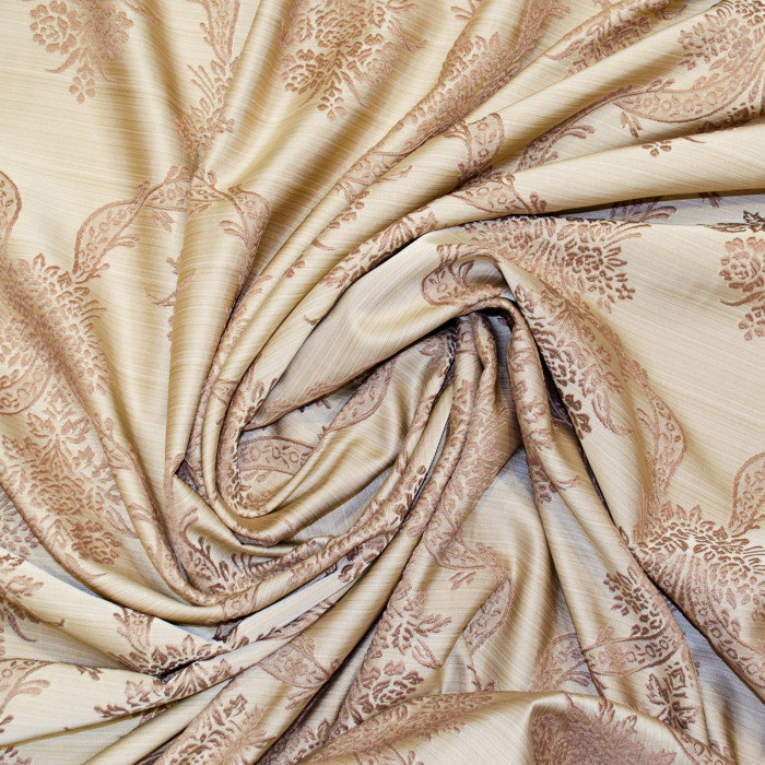 Set draperii Velaria tafta bej cu imprimeu floral, 2x210x260 cm [3]