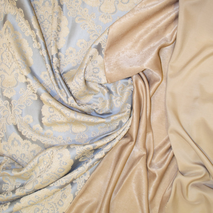 Set draperii Velaria crem cu model baroc, 2*155x260 cm [3]