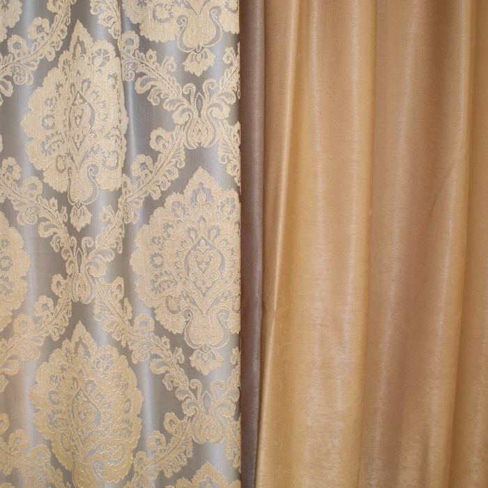 Set draperii Velaria crem cu model baroc, 2x155x260 cm [2]