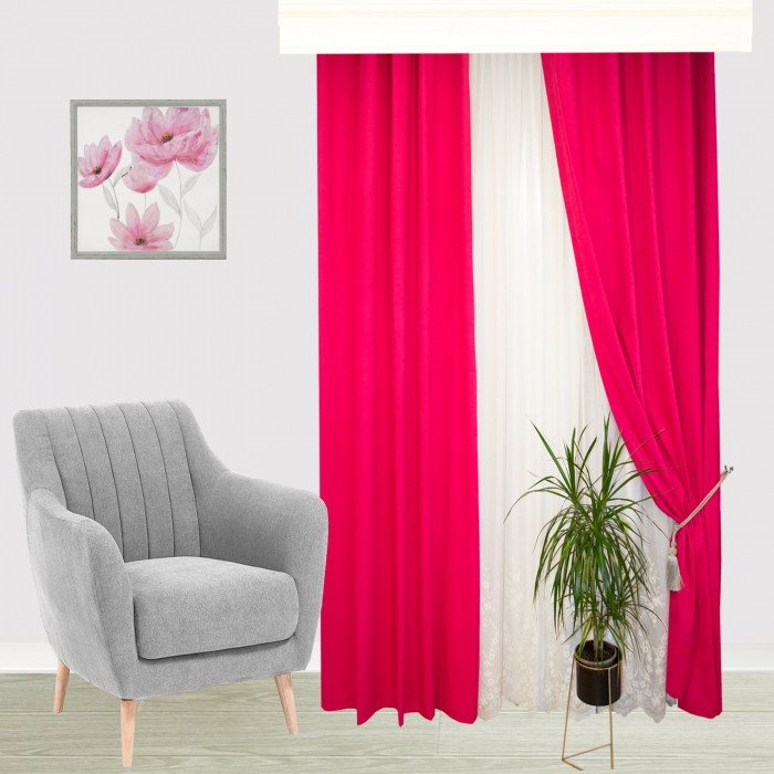 Set draperii Velaria milas roz cu rejansa, 2x150x260 cm [2]