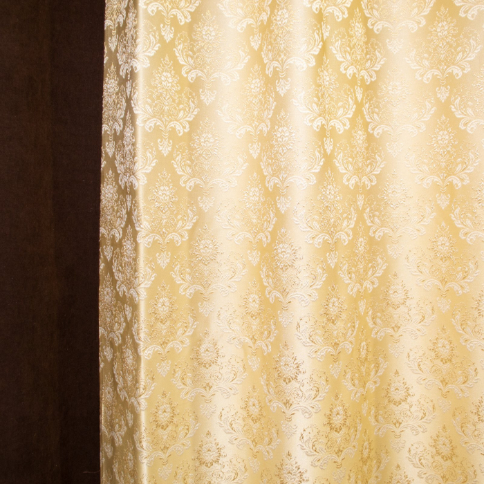 Set draperii Velaria maro cu imprimeu baroc auriu, 2x140x240 cm [3]