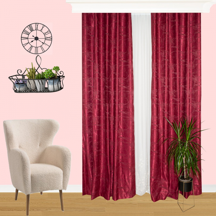 Set draperii Velaria grena cu rejansa, 2x150x260 cm [1]