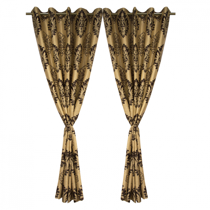 Set draperii Velaria blackout baroc wenge cu capse, 2*160x208 cm [3]
