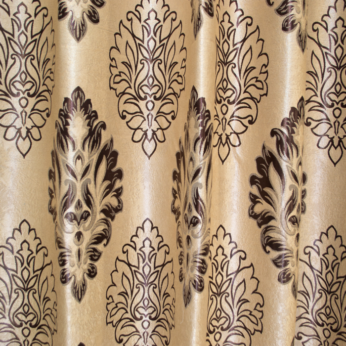 Set draperii Velaria blackout baroc wenge cu capse, 2*160x208 cm [2]