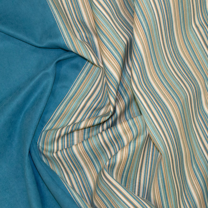 Set draperii Velaria suet turcoaz cu dungi, 2x220x221 cm [2]
