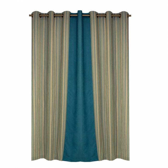 Set draperii Velaria suet turcoaz cu dungi, 2x220x221 cm [3]