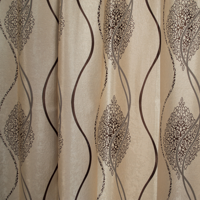 Set draperii Velaria bej cu model wenge, 2*115x245 cm [2]