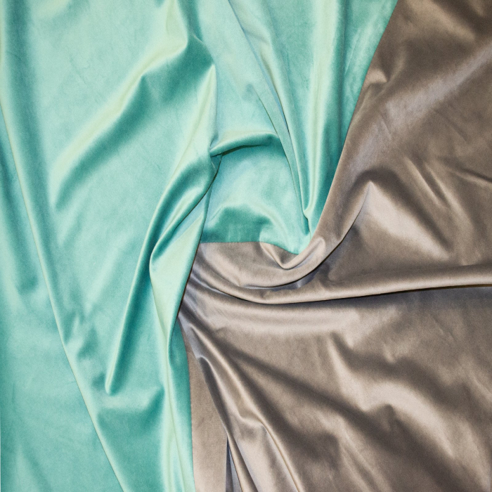Set draperii Velaria catifea verde cu gri, 2x110x250 cm [3]