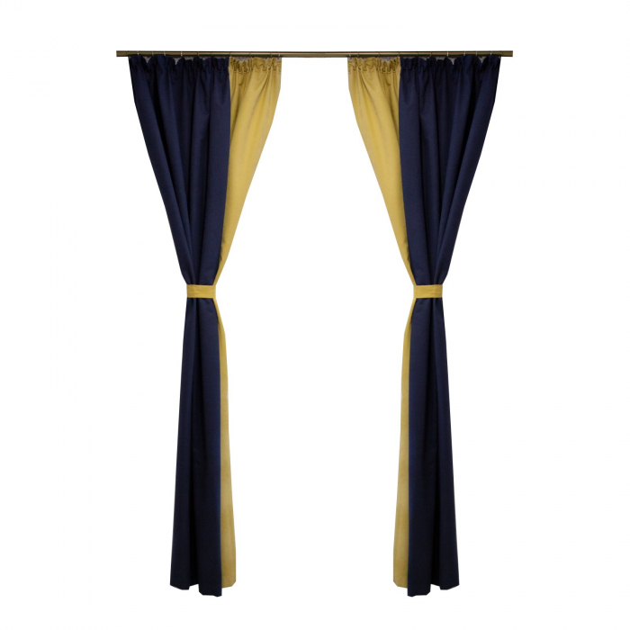 Set draperii Velaria Suet albastru cu auriu, 2x160x250 cm [1]
