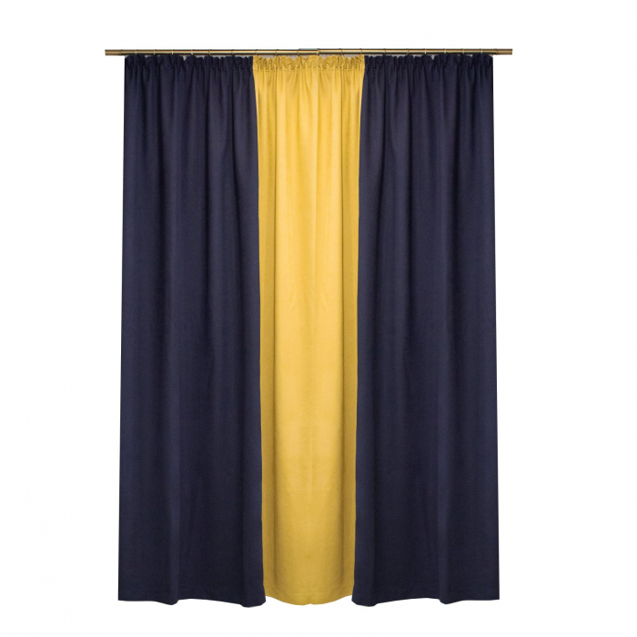 Set draperii Velaria Suet albastru cu auriu, 2x160x250 cm [2]