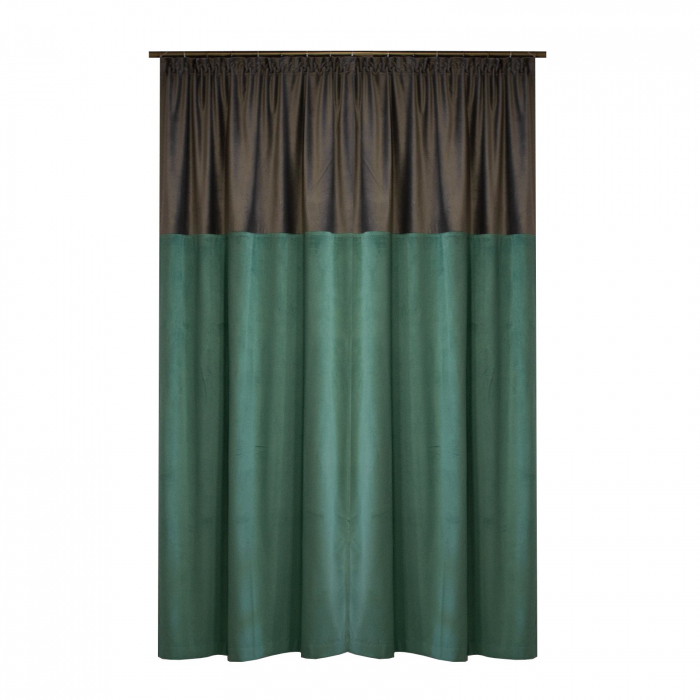 Set draperii Velaria catifea verde cu gri, 2x110x250 cm [2]