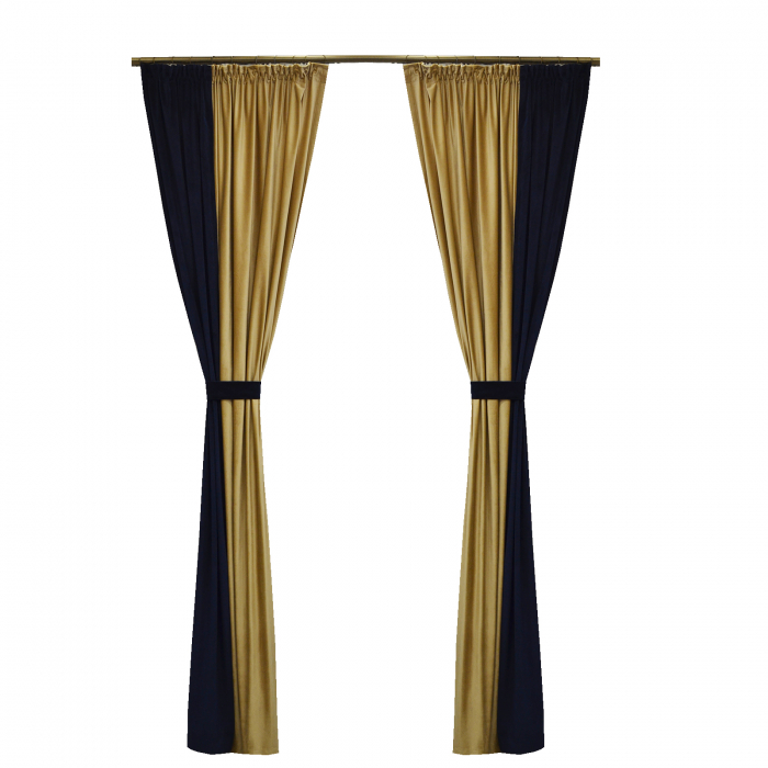 Set draperii Velaria catifea navy cu bej, 2x150x260 cm [1]