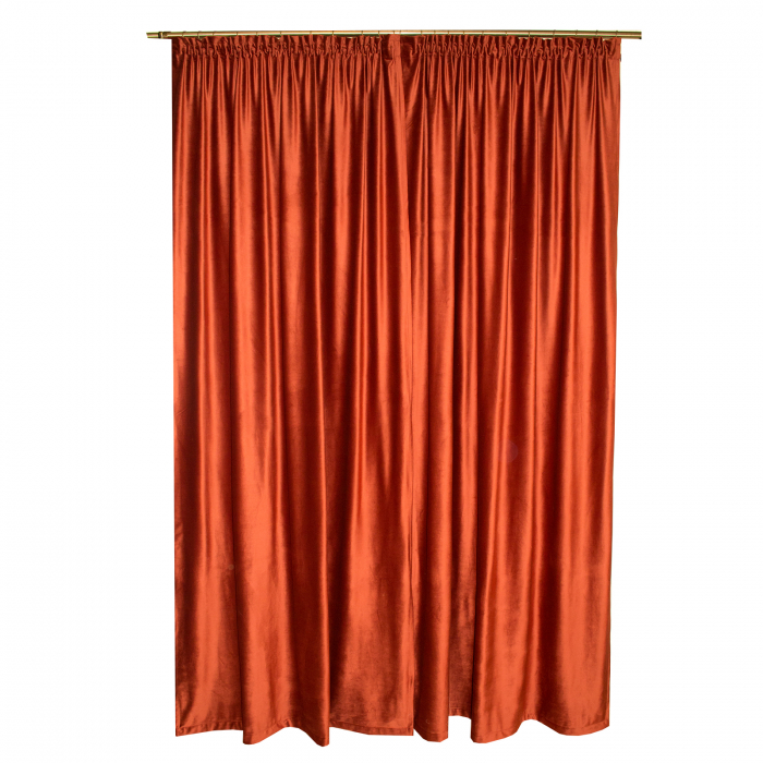 Set draperii Velaria catifea caramizie, 2x140x265 cm [2]