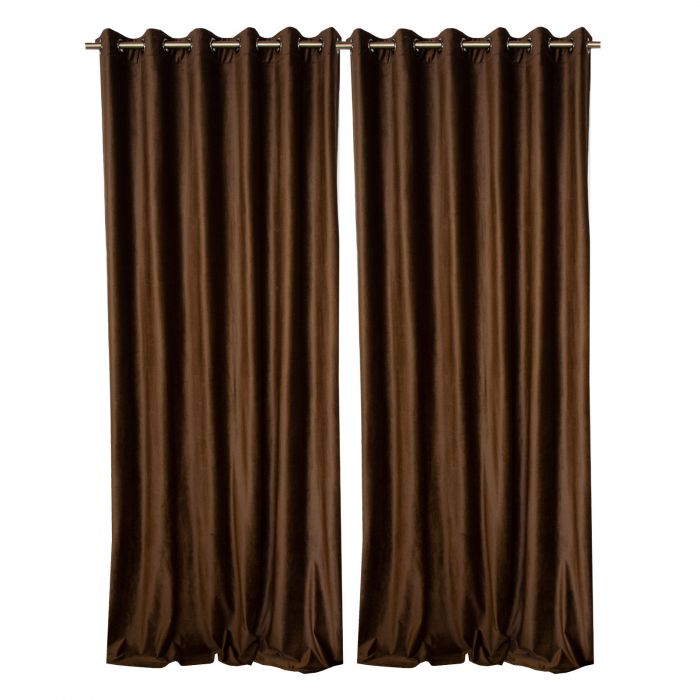 Set draperii Velaria catifea wenge cu capse, 2*160x285 cm [2]
