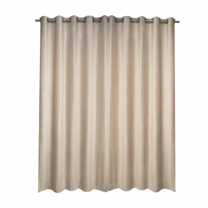 Set draperii Velaria catifea bej cu capse, 2*270x240 cm [2]