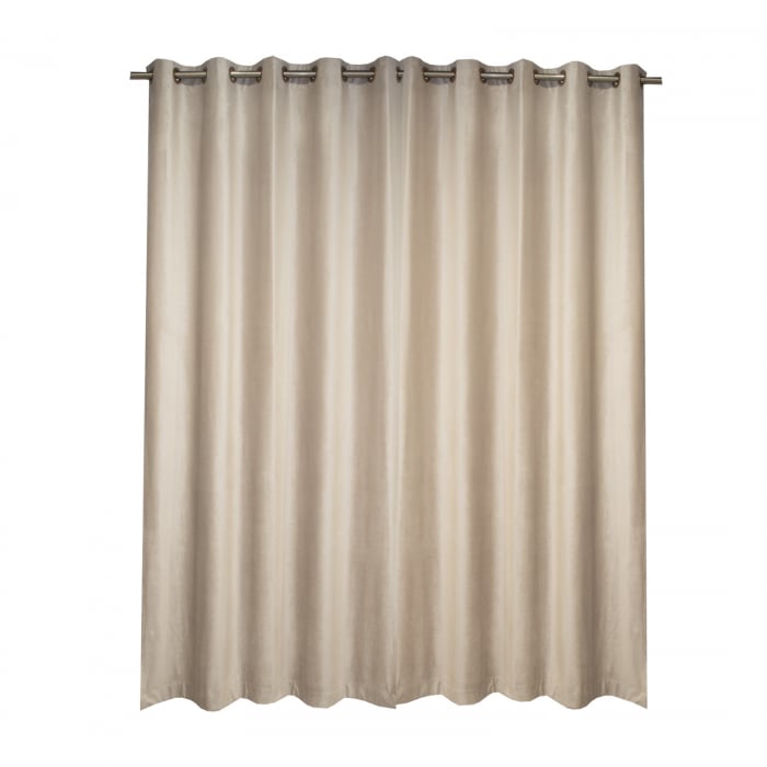 Set draperii Velaria catifea bej cu capse, 2*140x240 cm [2]