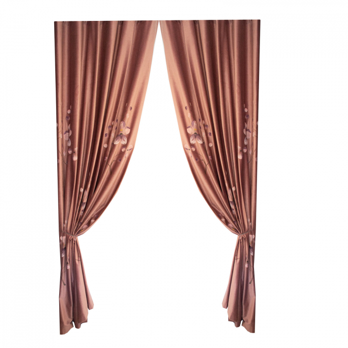 Set draperii Velaria catifea orhidee roz cu rejansa, 2*200x260 cm [4]