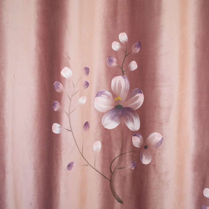 Set draperii Velaria catifea orhidee roz cu rejansa, 2*200x260 cm [3]