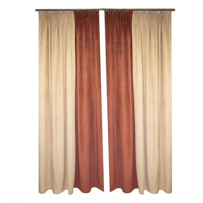 Set draperii Velaria catifea piersica, 2x155x245 cm [2]