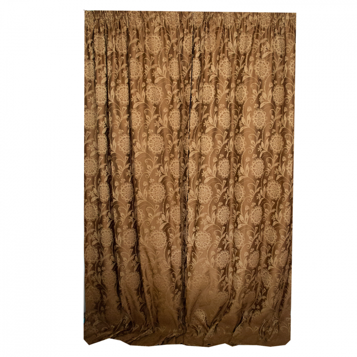Set draperii Velaria tafta clasic baroc maro, 2*135x280 cm [4]