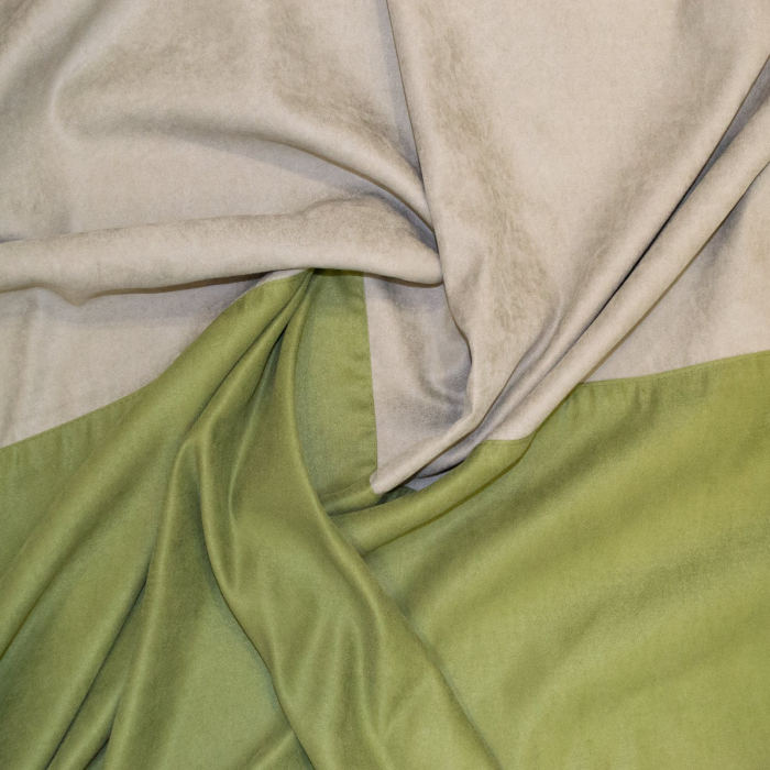 Set draperii Velaria suet verde cu gri, 2x140x250 cm [3]