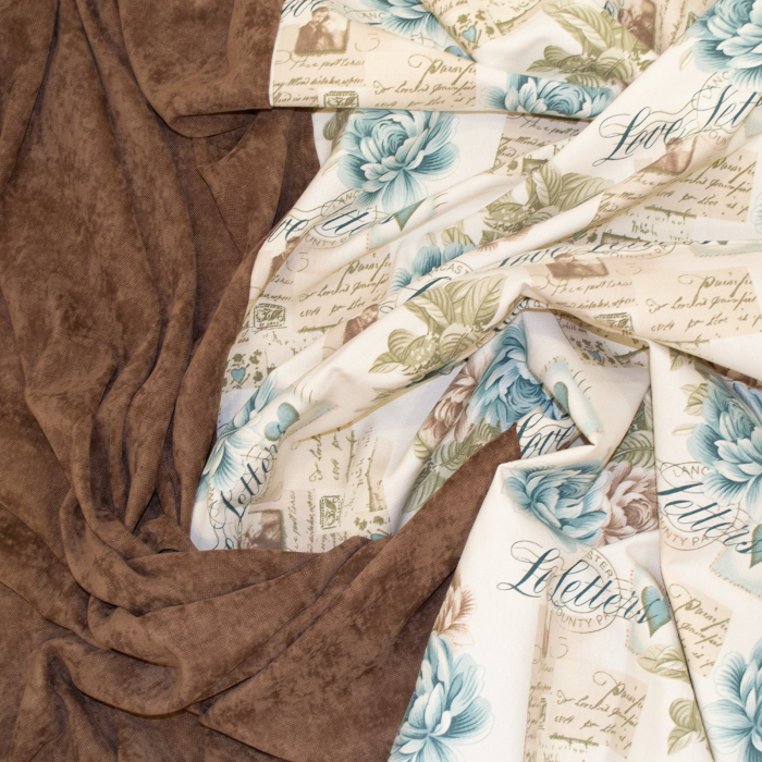 Set draperii Velaria Love letters si o parte maro, 2*185x255 cm [2]