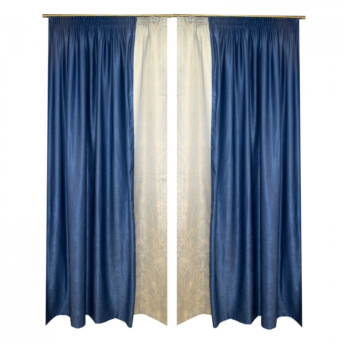 Set draperii Velaria albastru metalic, 2x200x250 cm [2]