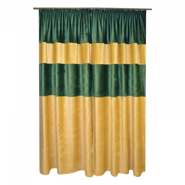 Set draperii Velaria bej-smarald, 2x140x260 cm [2]