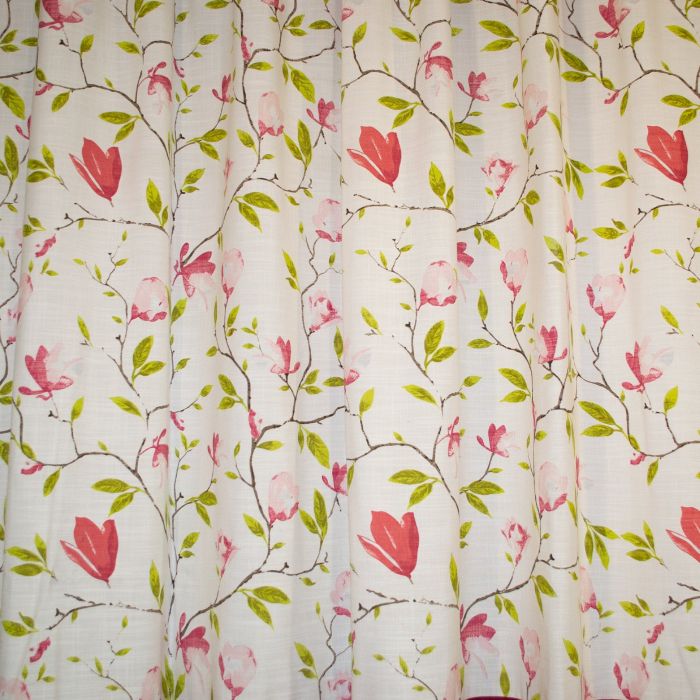 Set draperii Velaria cu flori grena si o parte uni grena, 2*170x235 cm [2]