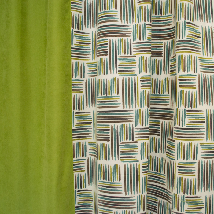 Set draperii Velaria geometric verde, 2*145x260 cm [2]