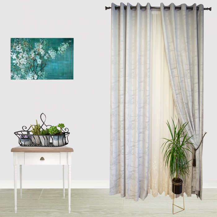 Set draperii Velaria gri cu capse, 2x150x260 cm [4]