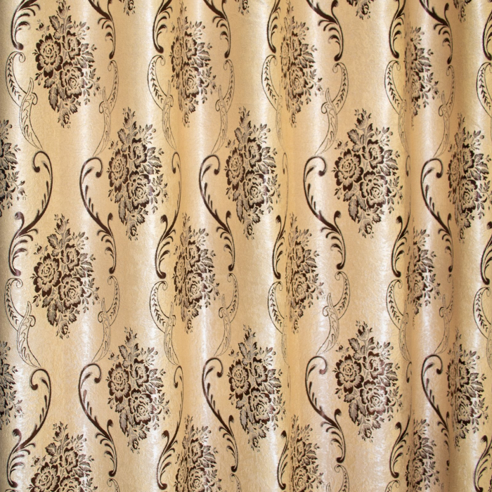Set draperii Velaria maro cu trandafiri, 2x150x270 cm [2]