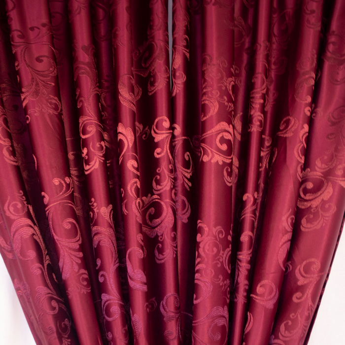 Set draperii Velaria jacard grena cu imprimeu floral [2]