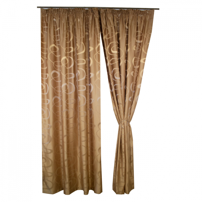 Set draperii Velaria jacard auriu cu imprimeu geometric [3]