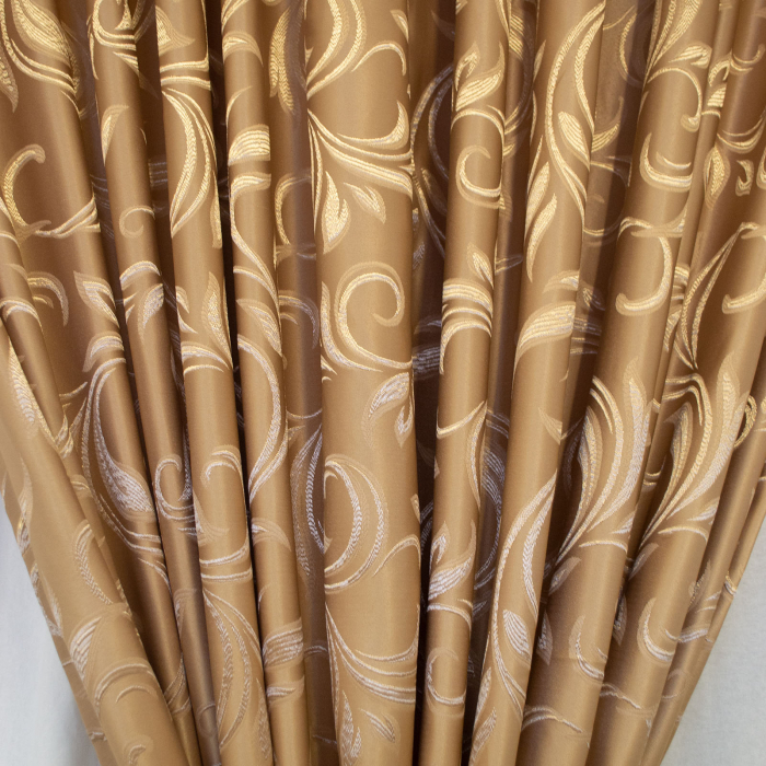 Set draperii Velaria jacard auriu cu imprimeu floral [2]