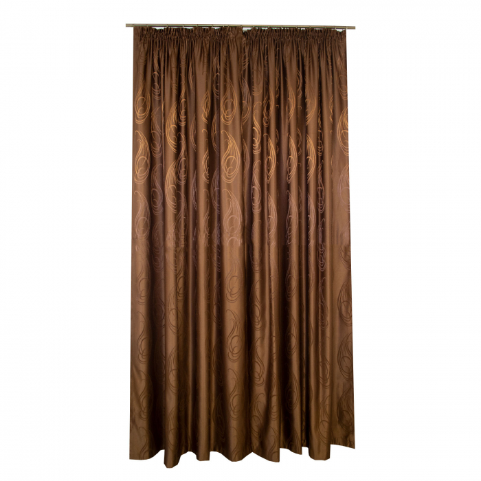 Set draperii Velaria jacard maro cu imprimeu [2]