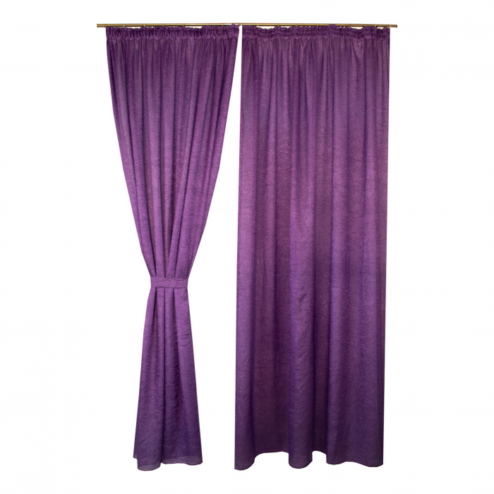 Set draperii Velaria creponat mov, 2*185x260 cm [3]